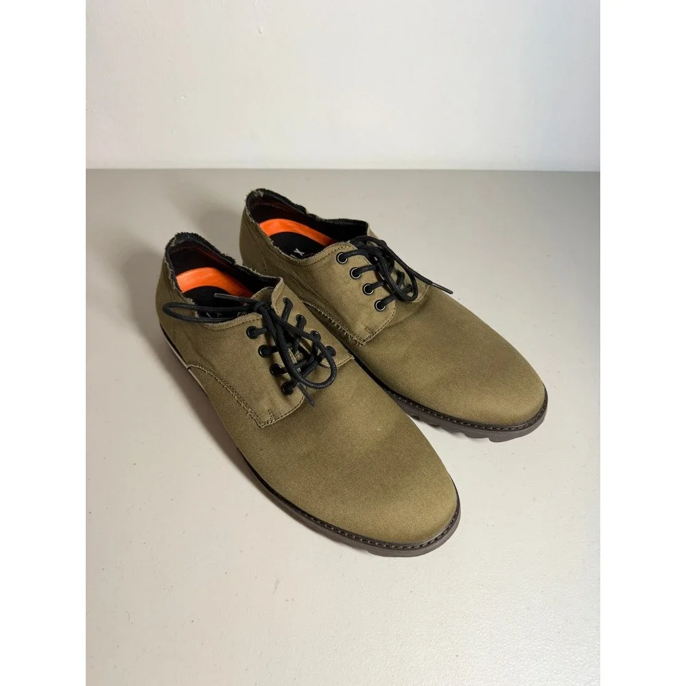 NWOT Mix No. 6 Mens Lightweight Olive Green Textile Derby Shoes 9.5 FABIEN